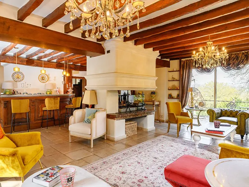 Villa Clairemaison - Salon avec cheminée