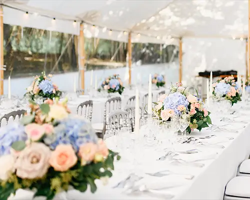 Cérémonie de mariage dans le jardin romantique de la Villa Clairemaison